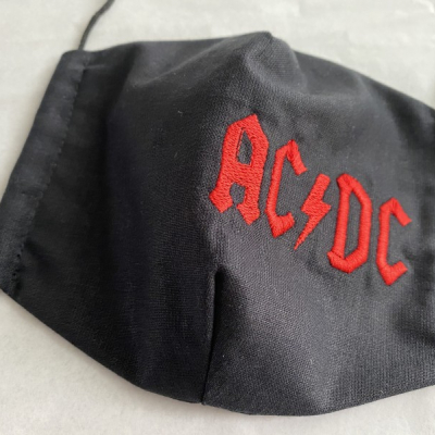 Rúško ACDC red