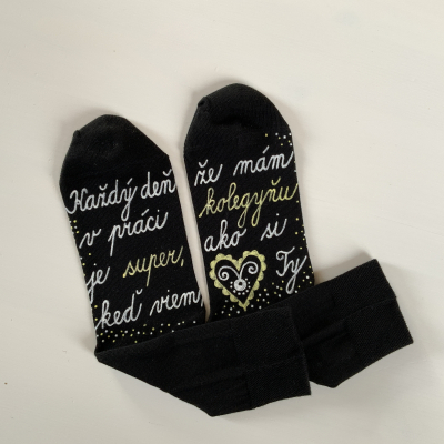 Maľované ponožky pre super kolegyňu ❤️ Čierne