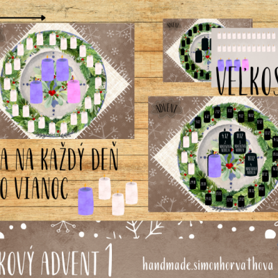 Adventný Kalendár 1 - veniec so sviečkami na každý deň (Súbor PDF)