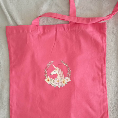 Hrubšia bavlnená nákupná taška s dlhými ušami (Unicorn)