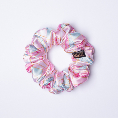 Saténová gumička scrunchie ĽADOVÝ LES scrunchie M