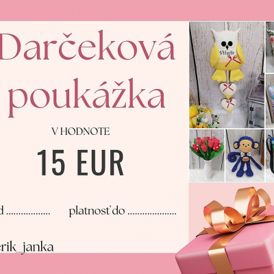 Darčeková poukážka v hodnote 15 eur