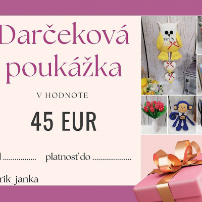 Darčeková poukážka v hodnote 45 eur