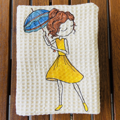 Kuchynská utierka/ uterák dievčatko a daždnik