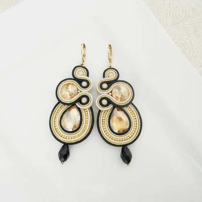 soutache náušnice /chir. oceľ/